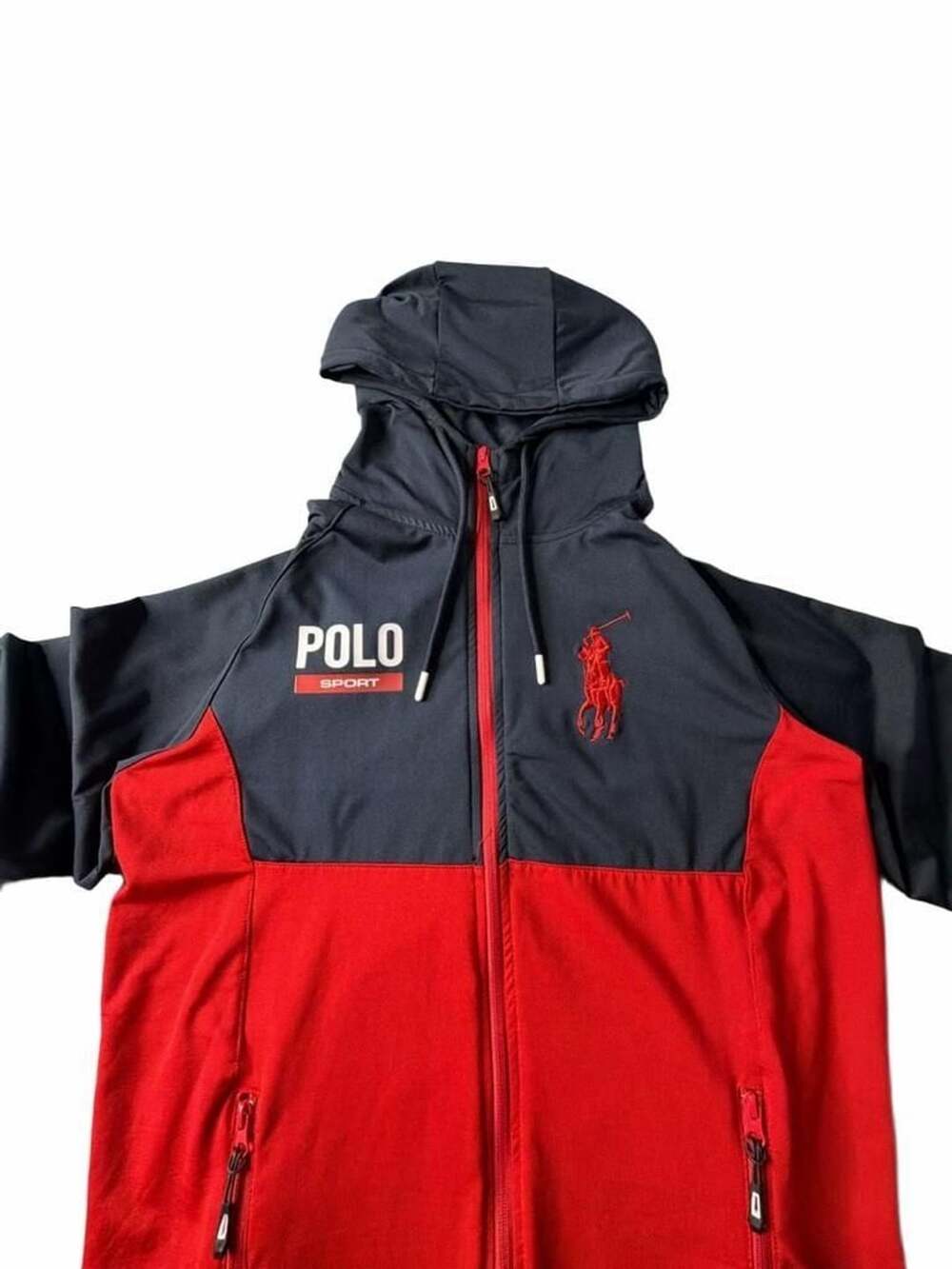 Polo Ralph Lauren Full Zip Hoodie Size XXL Navy Red Sport Big Pony
